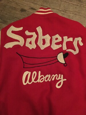 Vtg 1960s 60s Red Wool Car Club Jacket Mens 38 M Rockabilly VLV