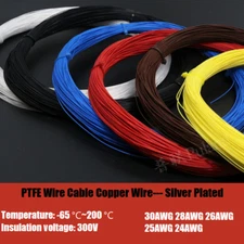24-30AWG PTFE Silver Plated Copper Cable 0.05mm²~0.2mm² Flexible Stranded Wire