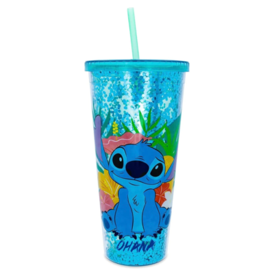Disney Stitch Ohana Plastic Tumbler with Lid and Straw 32 oz Cup