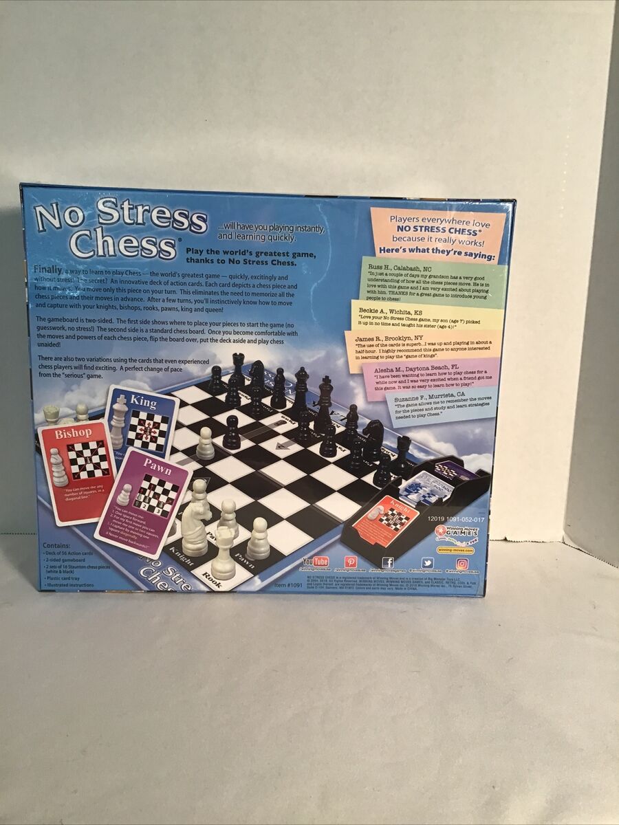 NO STRESS CHESS by Winning Moves New Sealed 2 sided gameboard 2 players