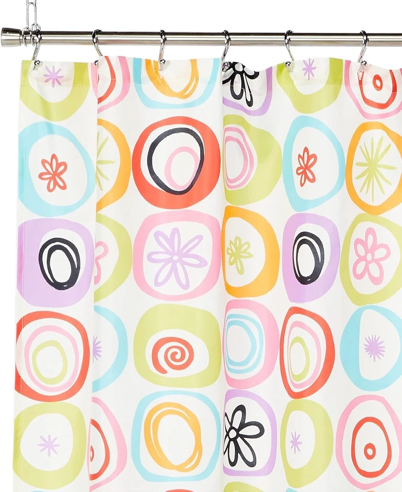 Cortina de ducha de tela Creative Bath All That Jazz Starburst multi 72 pulgadas X 72 pulgadas Foto 2 de 2