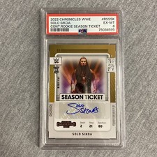 2022 Panini Chronicles WWE Contenders Rookie Season Ticket Solo Sikoa PSA 6 Auto