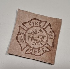 Fire Dept 2in Leather Embossing / Clicker Stamp, Delrin / Acetal
