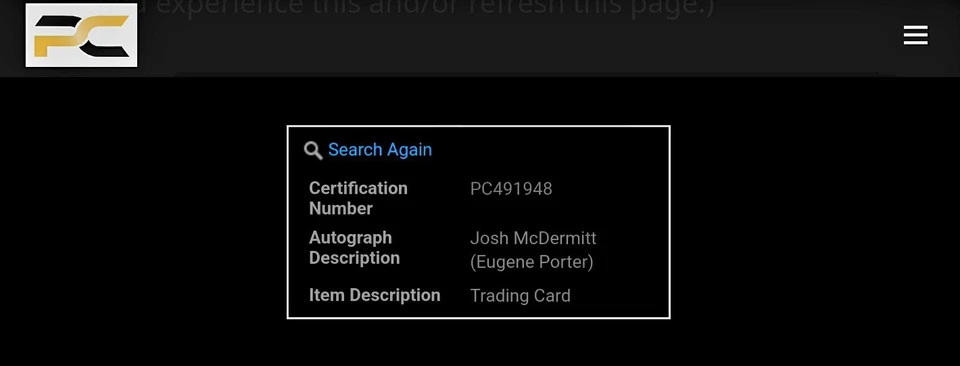 TWD Season 8 Eugene Porter Trading Card W/Autograph - Image 4 of 4