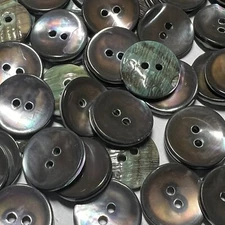 Smoke/Iridescent Japanese Turbo/Snail Shell Button Green Back 13mm 15mm 17mm