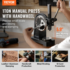 VEVOR Arbor Press, 1 Ton Manual Arbor Press with Handwheel, 5.9" Maximum Height,