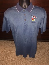Vintage Disney Polo Shirt Large Men Mickey Unlimited Minnie Golfing Made In USA