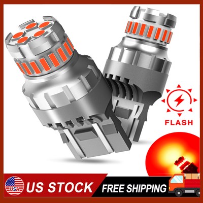 7440 7443 RED Flash Strobe Blinking Brake Tail Stop Light 23-LED Bulb For Honda