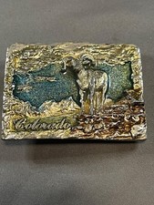 Vintage 80's 1983 Colorado Belt Buckle Hand Carved By Paula Freed 6316