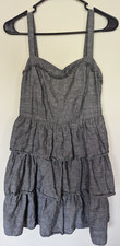 BeBop Ruffled shirring back gray dress Juniors medium