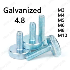 Galvanized 4.8 Steel Knurled Screws M3 M4 M5 M6 M8 M10