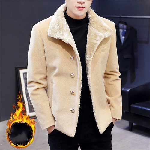 Men's Warm Winter Sherpa Jacket Thermal Fleece Jacket Casual Coat Outwear - Picture 4 of 9
