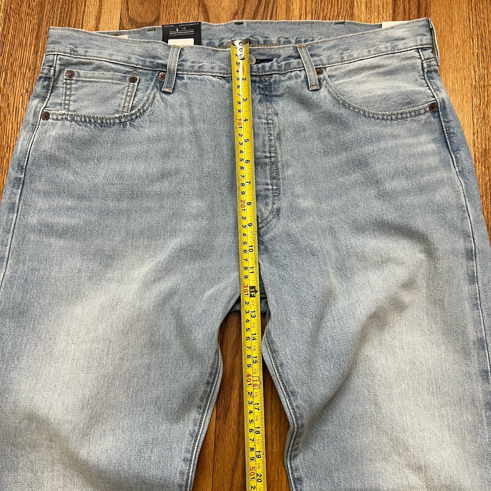 Levi's® Premium 501® Original Fit Selvedge Light Wash Big "E" Men's Size 38x32 image 5
