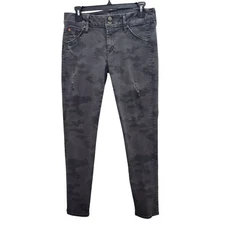 Hudson Collin Midrise Skinny Ankle Women's Faded Camo Print Denim Jeans USA 28