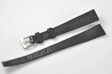 Omega Watch Band Vintage 12mm Band Strap Black with Steel Buckle NOS Mint (W13)