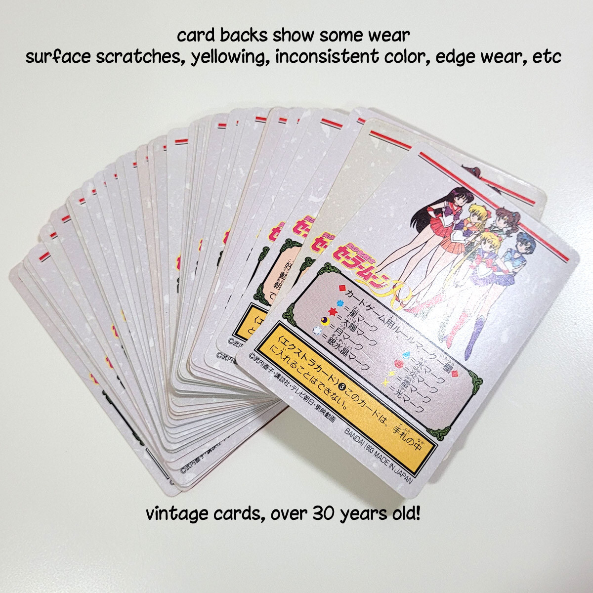 Sailor Moon Graffiti 1 Regular Base Card SET of 36 Vintage Japan