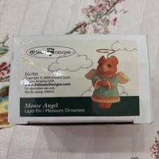 2004 Ed Seale Designs MOUSE ANGEL Lapel Pin Mini Ornament Christmas EG1950