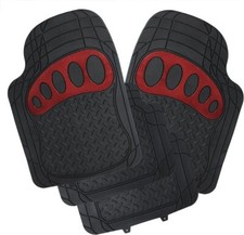 Universal Auto Fußmatten Gummimatten Zuschneidbar schwarz/silber/Rot