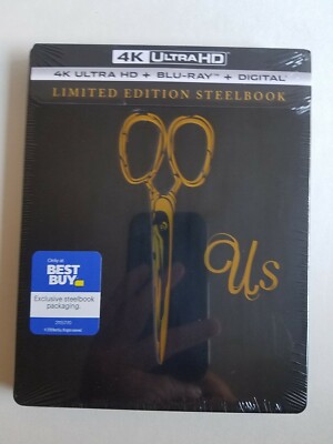 US STEELBOOK (4K UHD + Blu-Ray + Digital Copy) Jordan Peele Limited Edition New