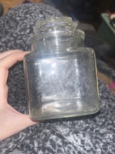 Nice Square ORIGINAL Glass Counter Jar 5.5" Tall