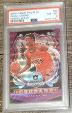 2020 Panini Prizm Draft Picks ISAAC OKORO Rookie Purple Wave #84 PSA 8 Cleveland