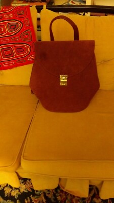 NEW Neely & Chloe Suede Leather gold Hardware Backpack 