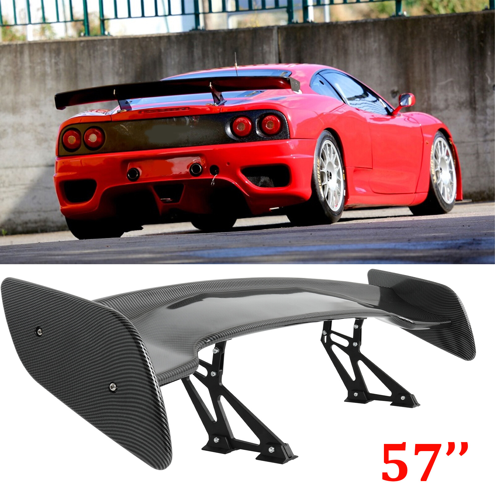 Carbon Fiber GT Style Racing 57'' Rear Trunk Spoiler Wing For Ferrari 360 Modena
