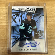 2021-22 Upper Deck SP Game Used Authentic Rookies Blue Kole Lind Rookie Auto RC