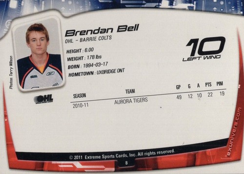 2011/12 Barrie Colts - BRENDAN BELL - Picture 2 of 2