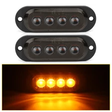 Amber Red Marker Lights LED Truck Trailer Oval Clearance Side Light Smoke Lens