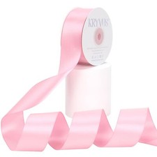 Double Faced Pink Satin Ribbon 1-1/2 Inch X 25 Yards Polyester Ribbon for Gif...