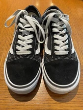 Vans Shoes Mens 6 Women’s 7.5 Suede  Black Casual Low Top Adult 507698 Old Skool