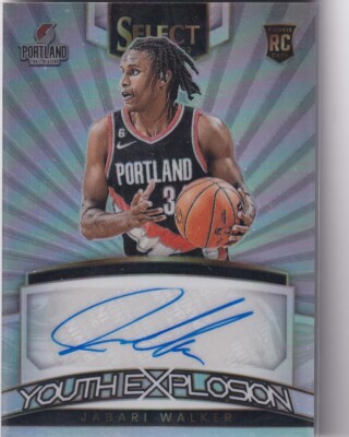 2022-23 Panini NBA Select No. YES-JWK Jabari Walker Rookie Auto Youth Explosion