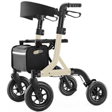 MAXWALK Portable All Terrain Foldable Outdoor Walker 10" Wheels 300lb Senior USA