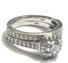 GIA 14k white gold 1.03ct round diamond Halo engagement ring wedding band 6.2g  — photo 9