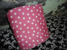 HILLCREST PINK  WHITE POLKA DOTS FULL FLAT SHEET 75 X 90 GIRLS 100 COTTON