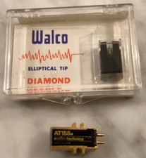 AUDIO TECHNICA AT15SA CARTRIDGE AND NEW AFTER MARKET ATN15 STYLUS IN WALCO CASE.