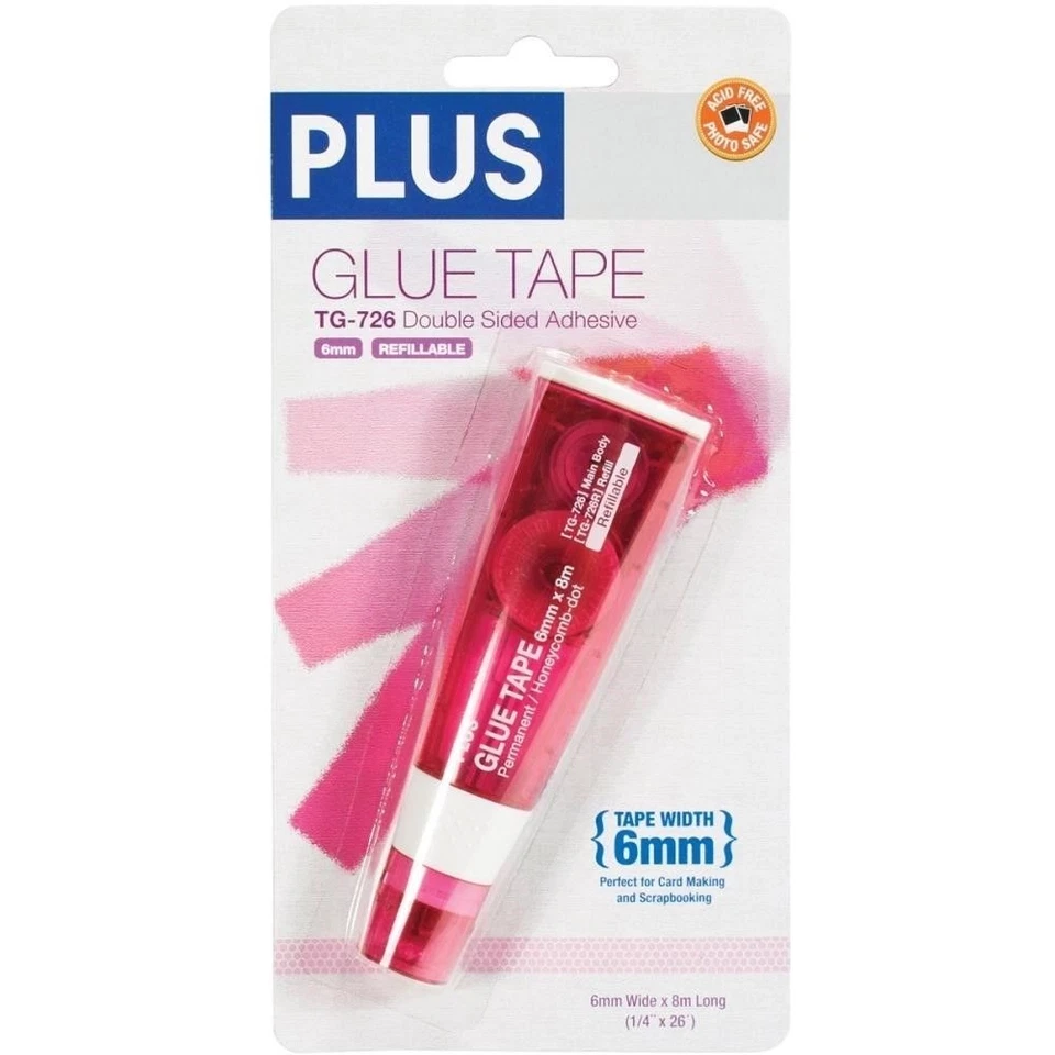 1 Guardstamp ID Plus 6mm Wide Refillable Glue Tape Roller Applicator OR Refill  - Image 2 of 2