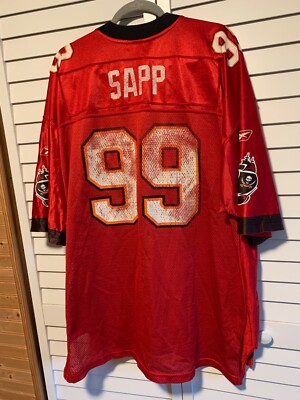 VTG Reebok Warren Sapp Jersey Men 2XL XXL 90s Tampa Bay Buccaneers