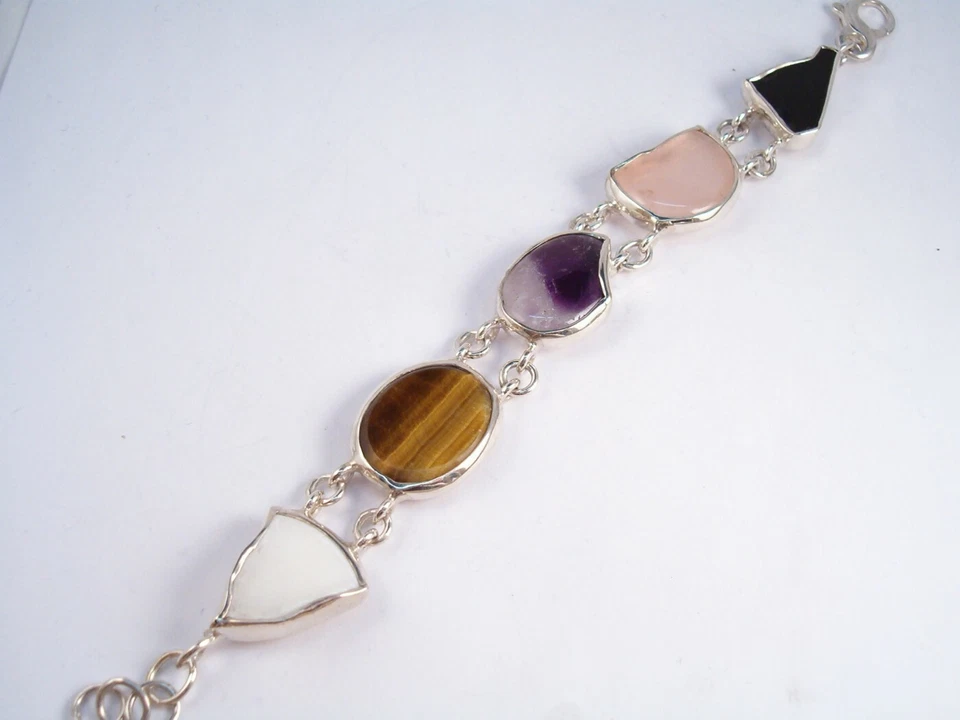 Bracciale in Argento 925 con Pietre Dure naturali - Braccialetto - Immagine 3 di 4