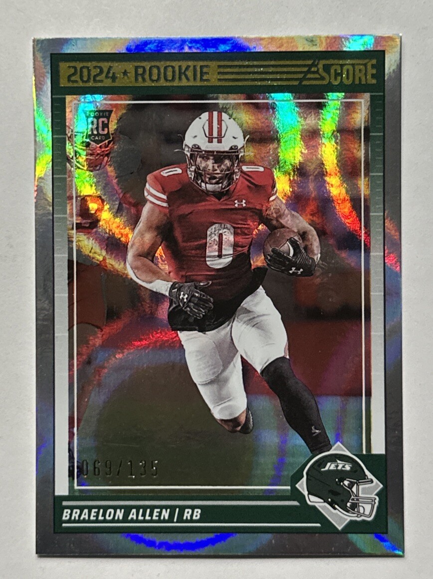 2024 Panini Score Braelon Allen Rookie RC Circular /135 #390 Jets