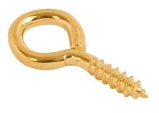 Screw Eyes EB Brassed Gold 12mm 14mm 25mm 30mm 35mm 40mm 45mm 55mm 65mm 75mm