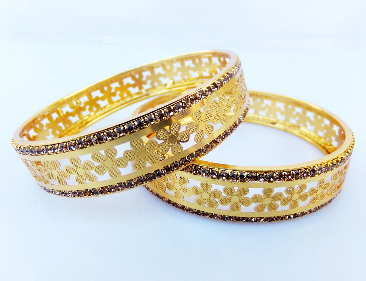 Indian Bridal Jewelry Ethnic Bangles 22k Gold Plated Bollywood