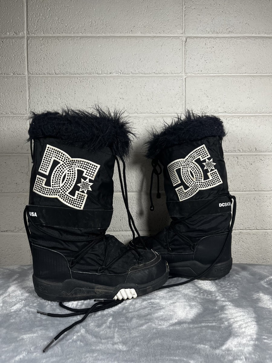 VTG DC Chalet 2.0 LE Snow Boots Women's 5-6 BlackFaux Fur