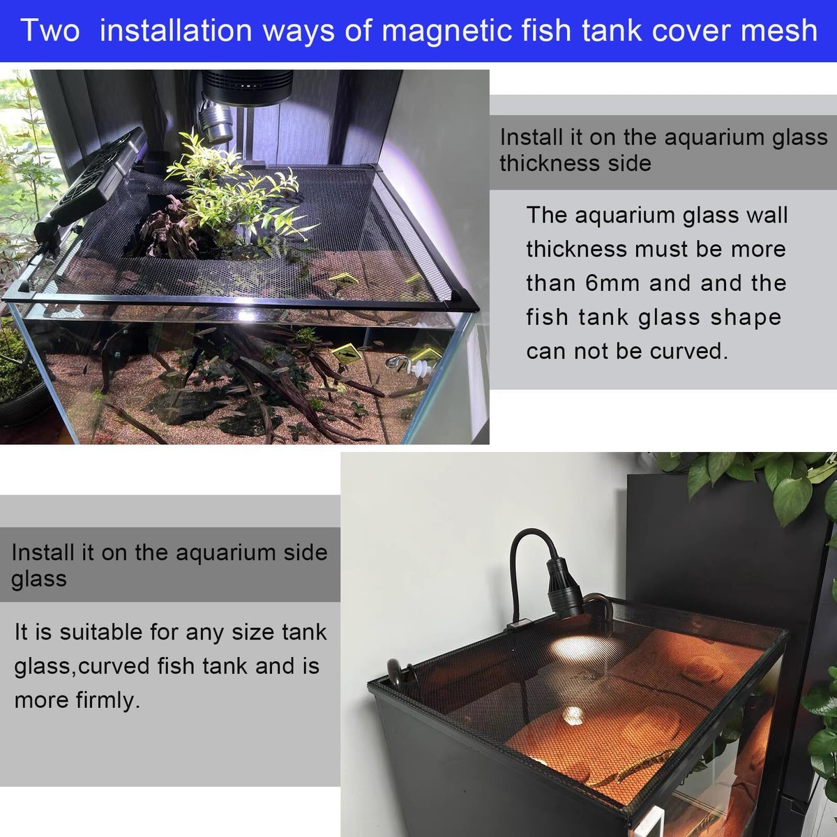 Magnetisch Aquarium Anti-Veernet - Sterke Magneetstrips + 50x90cm Net Voor Veilige Visbescherming