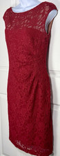 Lauren Ralph Lauren Womens Size 8 Dress Sheath Ruched Sleeveless Draped Midi RED
