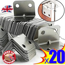 20x Staffa Piastra Ferro Angolare 90 Gradi Connettore Angolare Tavolo Sedia Armadio UK