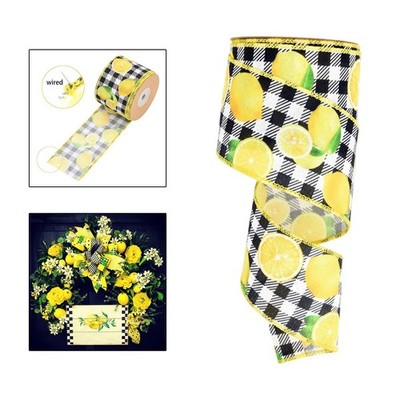 Kranzband Wired Wired Edge Ribbon Yellow Anniversary 5 Yard Supplies Summer