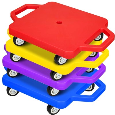 4 Pcs Kids Scooter Board with Handles Indoor Outdoor Sports Play Equipment