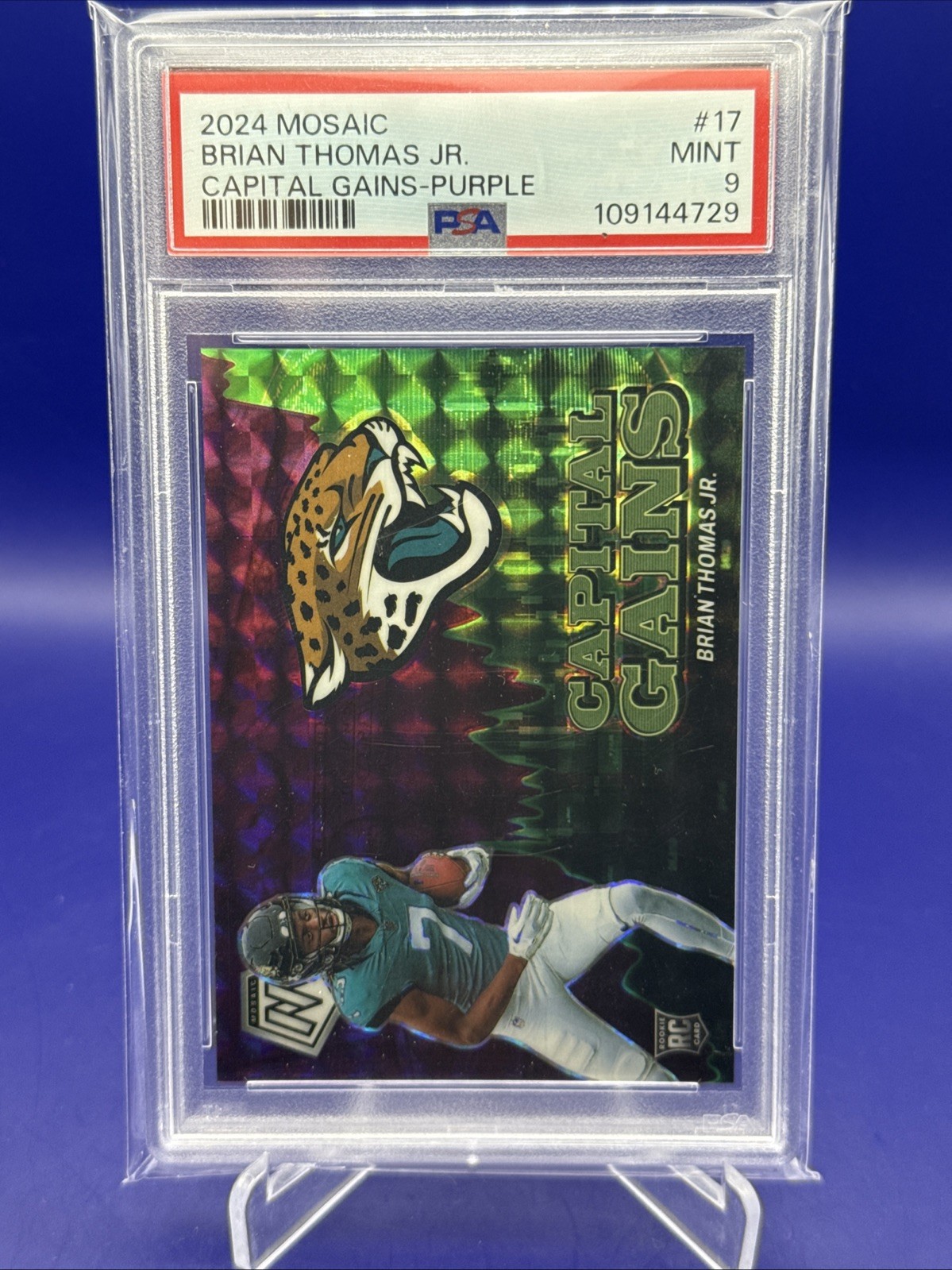 2024 Panini Mosaic - Capital Gains Brian Thomas Jr. #17 Purple Mosaic Prizm /49